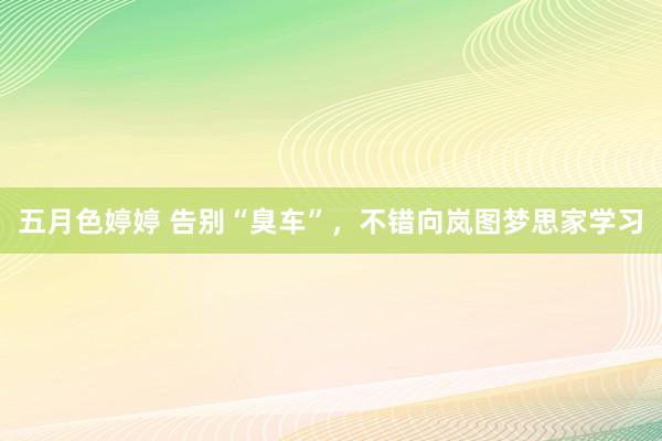 五月色婷婷 告别“臭车”，不错向岚图梦思家学习