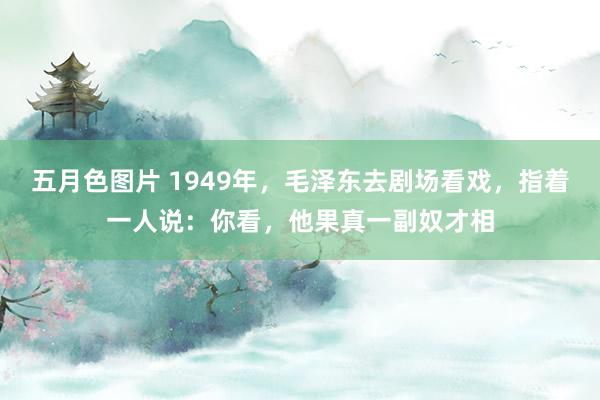 五月色图片 1949年，毛泽东去剧场看戏，指着一人说：你看，他果真一副奴才相